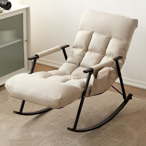 Sillón balancín deslizante negro – Sillón acolchado para dormitorio y sala de estar – Cómodo reclinable acolchado para relajación y decoración elegante del hogar