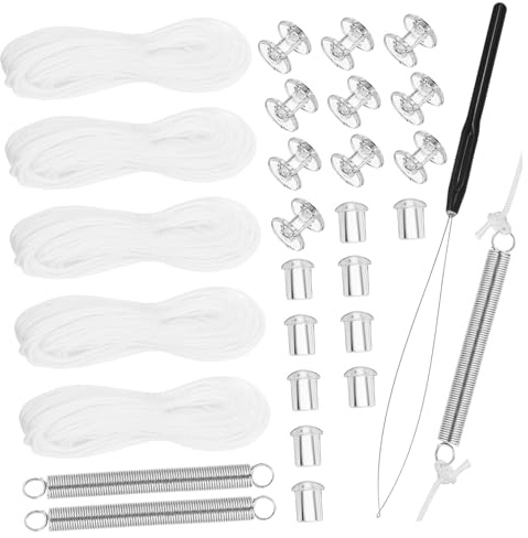 UKCOCO Window Blind Repair Kit with Pleated Shade Cord and Shade Restringing Tool Plastic Window Blinds Accessories for Lasting Use Complete Replacement Set for Repairing Projects