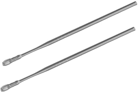 ORFOFE 2 Stück Teiliges Edelstahl Spiral Ohrenreiniger Hygienischer Rutschfester Ohrreiniger mit Rotation Sicherer Ohrenschmalzentfernung für Erwachsene zu Hause und Reisen
