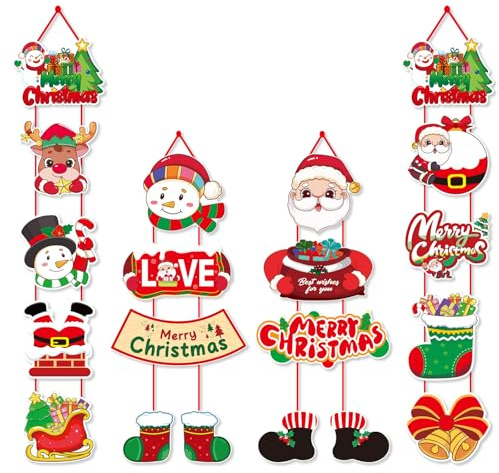 Weihnachten Dekoration, 2 Türdeko Weihnachten Sets, Festliche Weihnachtsdeko Tür Für Fenster Und Türen, Ideal Für Weihnachtsbäume Und Partys, 2 Stück