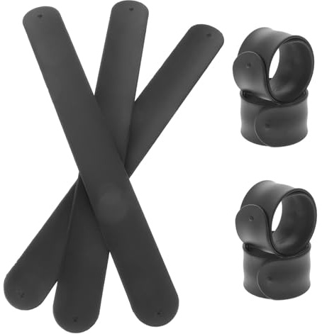UPKOCH 12 Stück DIY Silikon Schlagarmbänder Schwarz Flexible Snap Bands für Party Mitgebsel Wiederverwendbare Gummiarmbänder zum Selbstgestalten und Dekorieren
