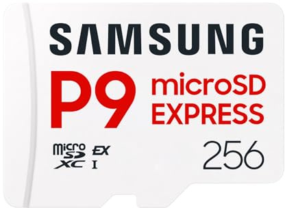 Samsung P9 Express microSD 256GB, Velocidad de Lectura hasta 800 MB/s, U3, V30, A1, para Nintendo Switch 2, Smartphones, Tablets, GoPRO, Dron dji, Steam Deck, (MB MK256T)