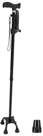 TOYZFRIENDY Bastón Ajustable para Personas Mayores Ligero y Portátil con Doble Soporte Antideslizante y Correa Desmontable para Caminar y Equilibrio Diario