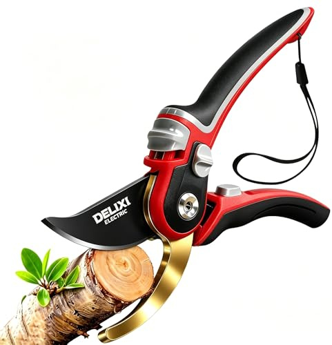 8.66 Garden Secateurs for Weak Hands, Heavy Duty Secateurs, Bypass Garden Secateurs SK5, Pruners Gardening Scissor for Plants Grass Shears, Soft Grip Handles for Garden Tools