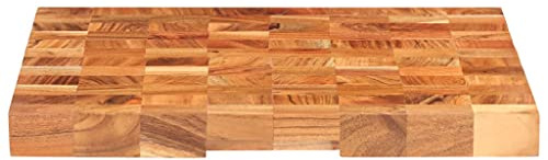 Hackblock aus massivem Akazienholz 60×40×3,8 cm mit Saftnut, rutschfestes Schneidebrett für Küche, Tranchierbrett, Gemüsebrett, Servierbrett, vielseitige Schnittfläche zum Kochen und Grillen