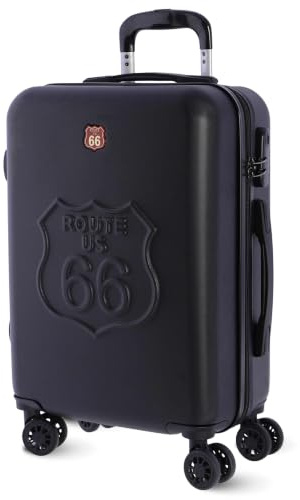 Route 66 Kabinväska 55 x 40 x 20 hård ABS 4 hjul - flygplan bagage | Lätt hårt bagage, Ryanair kabinbagage, resväska med 4 hjul, flygkabinväska, resväska med resväska