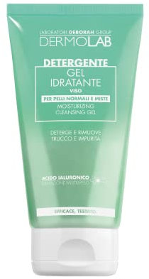 Dermolab - Gel Detergente Idratante Viso, per Pelli Normali e Miste, con Acido Ialuronico, Effetto Idratante, Rimuove le Impurità e il Trucco, Dermatologicamente Testato, 150 ml