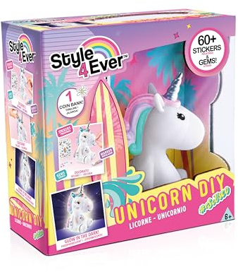 Canal Toys Style for Ever Einhornfigur zum Selbstgestalten - Wunderschönes Unicorn Spielzeug für Mädchen - Einhorn Figur zum Bemalen mit Aufkleber OFG 106 Weiß