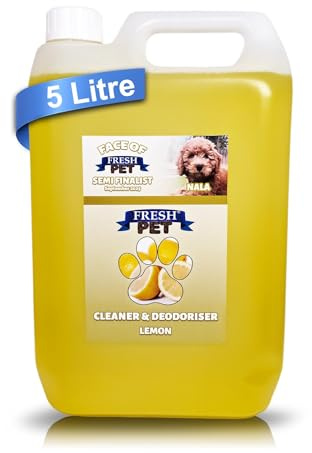 FRESH PET CLEANER DISINFECTANT DEODORISER KENNEL/CATTERY PRE FILLED 5L (LEMON)