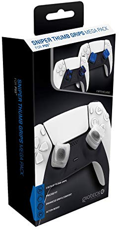 Gioteck SMP PS5 - Thumb Grips PS5 Megapack Bouchons/Capuchons/Protection en Silicone pour Joysticks PlayStation 5 - Antidérapant - Aide a viser - Protection Manette PS5 (Lot de 3) Blanc/Bleu/Nor