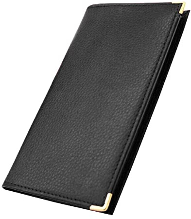 Charmoni - Porte chéquier - Etui Porte chéquier - Porte Carte crédit - pièce d'identité - Billet - en Cuir Tout en Un léger et Compact (C07 Noir)