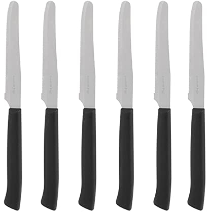 NOBILE LOVELYCARE 6 coltelli da cucina Nero coltello da tavola lama seghettata acciaio inox coltelli da bistecca pane sempre utili in cucina