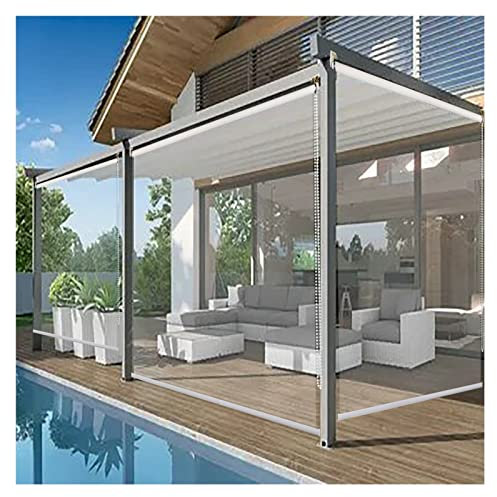 AFGZQ Persianas de Exterior para Patio Cortavientos Cortinas Enrollables de Plástico Transparente Waterproof Cortinas Enrollables de Plástico para Porche, Gazebo, Patio