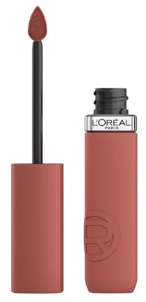 L'Oréal Paris Rossetto Liquido, Colore Intenso, Formula Matte a Lunga Durata, Resistente alle Sbavature, No transfer, Con Acido Ialuronico, Infaillible Matte Resistance, Tonalità: Worth It Medium 635