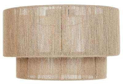 Beliani Deckenleuchte Jute- u. Terylenschnur natürlich rund ⌀ 45 cm Trommelform Doring
