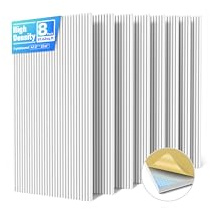 8 Pack Large Acoustic Panels Sound Absorbing with Self-Adhesive, 47.2”*23.6”*0.36” High Density Sound Proof Foam Panels for Walls, 3D Vertical Soundproof Wall Panels for Home Studio Office Decor-White