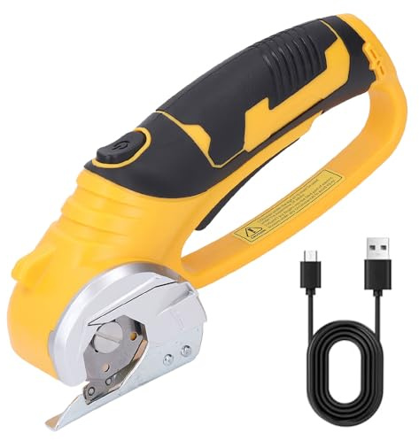 Cordless Cardboard Cutter, Electric Scissors for Fabric with Safety Lock, Rotary Cutter Multi-Cutting Tools, Rechargeable Powerful Fabric Cutter for Carpet Leather Felt