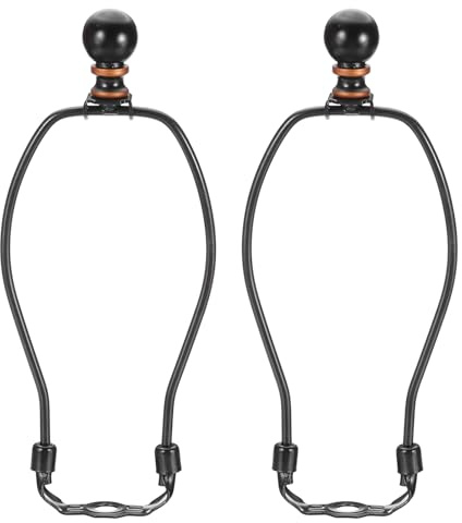 PATIKIL Kit Per Lampadario Da 7.5 Pollici Con Finial 2 Set Di Supporto Per Paralume Smontabile Accessori Illuminazione Fai Da Te Per Lampade Da Tavolo Lampade Da Terra Colore Nero