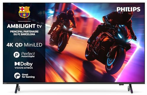 Philips Ambilight 65MLED910 'The Xtra' Mini LED 4K Smart TV - Écran 65 Pouces avec P5 Perfect Picture Engine Ultra HD, Titan OS, Dolby Vision et Son Dolby Atmos