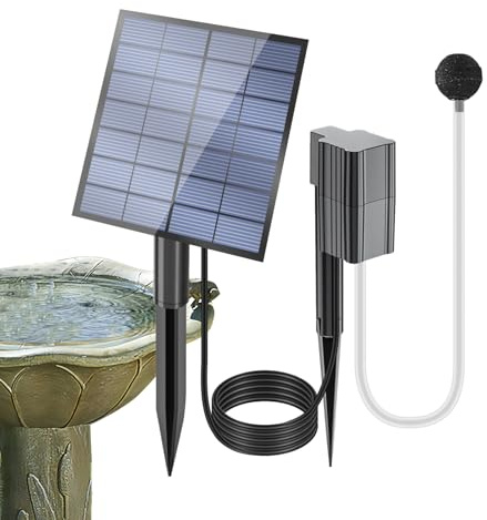Aireador solar para estanque, bomba de oxígeno solar de 2,5 W para estanque al aire libre, piscina de jardín y pecera, oxigenador portátil para acuario con tubo de aire y piedra de burbujas