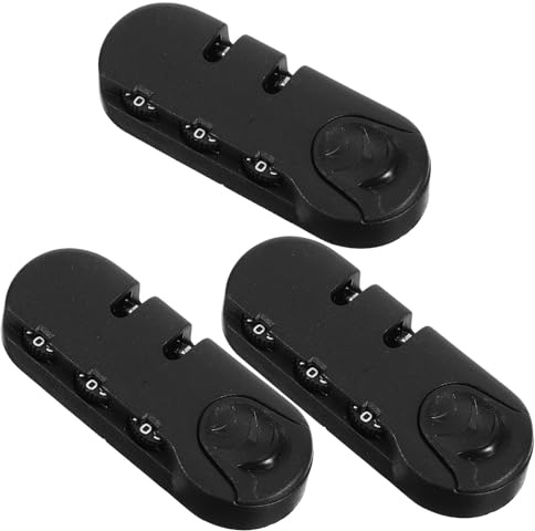 SECFOU 3 Lucchetti per Bagagli Combinazione a 3 Cifre, Lucchetto per Valigie Nero in Plastica, Portatile e Facile da Usare per Zaino Antifurto