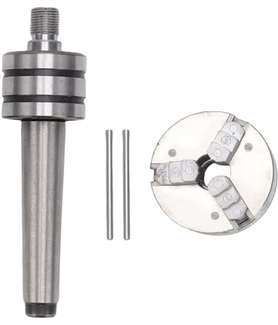 Luocute Portabrocas para Torno de Madera, Vástago de Eje MT2 Autocentrante Ajustable de 3 Mordazas, Rango de Sujeción de 10 a 35 Mm, con Cónico Flexible para Herramientas de