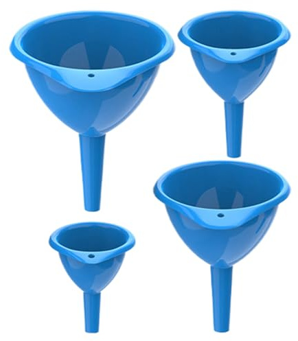 Ensemble d'entonnoirs de cuisine - 4 entonnoirs en PP pour de liquides, de haute qualité résistants à la chaleur et faciles à nettoyer | Outils polyvalents pour huiles, confitures, poudres