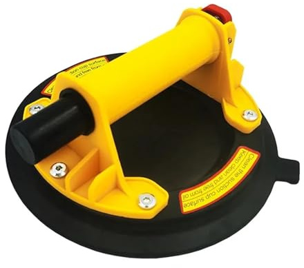 Ventosas para Cristal, Ventosa de vacío de 8 pulgadas, capacidad de carga de 220Kg, elevador de ventosa de vidrio resistente for elevación Manual de vidrio y azulejos de granito(Yellow)