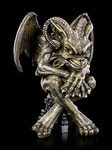 Gargouille Gothique Figurine - Listiger Diable Fantasy-Figur, Figurine de Déco, Sculpture, Statue, Hauteur 15 CM