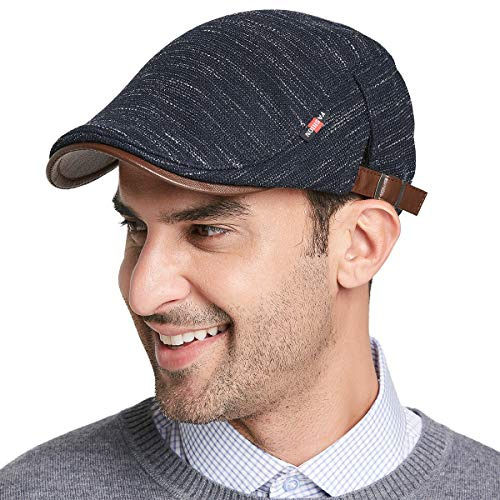 Gisdanchz Schirmmütze Herren Schiebermütze Winter,Kappe Ballonmütze Herren Great Gatsby Accessoires Flatcap Winter Flat Cap Kostüm Schirmmütze Mützen Baskenmütze Männer Navy Blau