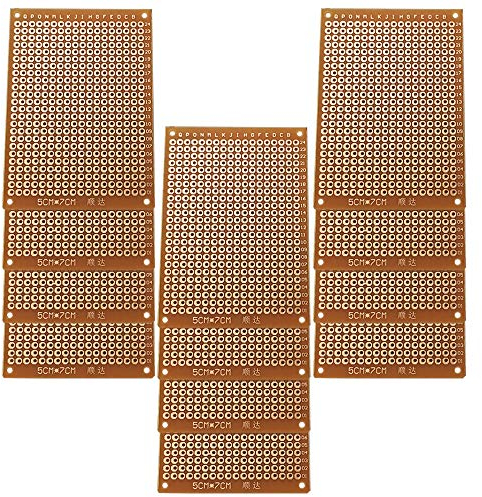 GTIWUNG 12Pcs Universal PCB Board, Double Side Prototyping Board, Prototype Board Kit, Circuit Boards Perfboards for DIY Soldering, 5cmx7cm