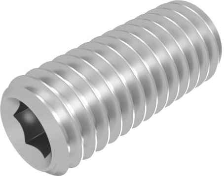 Tornillo prisionero SECCARO con punta cónica M5 x 12 mm, acero inoxidable V2A VA A2, DIN 913 / ISO 4026, hexágono interior, 20 piezas