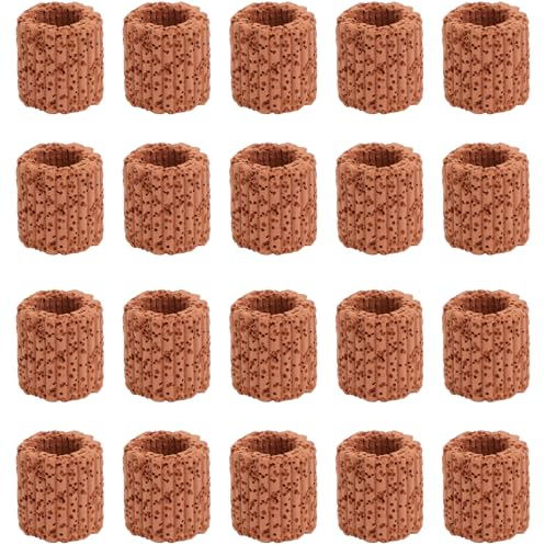 VILLCASE 20pcs Aquatic Water Plant Fixed Ring, Aquarium Plant Pot Fixed Holder, Fish Tank Ceramic Rings Fish Tank Pottery Holder for Aquarium Landscape