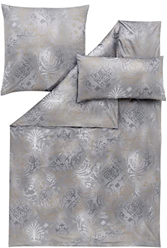 ESTELLA Schweizer Premium Satin Bettwäsche Svizzera grau