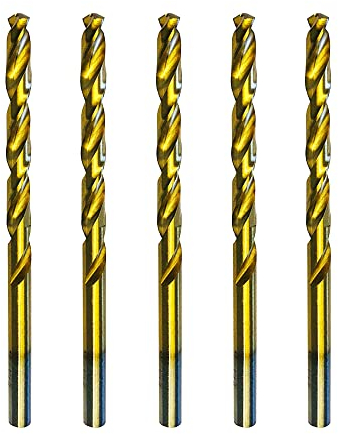 5er Pack HSS-TiN Metall-Spiralbohrer DIN 338 9,0mm geschliffen (Titannitriert, für Metal und Edelstahl, Profiqualität, lange Lebensdauer)