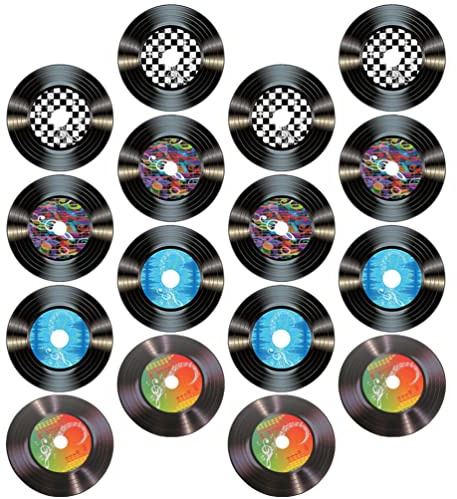 Artibetter 16 discos de vinilo vacíos para decoración de discos de vinilo falsos para decoración sencilla de registros decorativos retro discos estéticos pantalla de pared signos para años 80 años