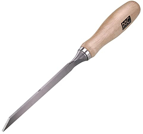 MKC Individual Professional Woodworking Cabinetmakers Mortise Chisel Chrome-Vanadium Steel with Hornbeam Handles for Carpentry, Woodworking, Carving, Craftsman, 1/8”