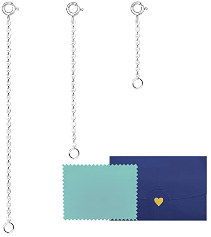 925 Sterling Silber Kettenverlängerung, Verlängerungskette um Ihre Colliers und Armband zu Verlängern (3,5,8CM)