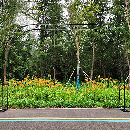Zwpily Arche Jardin Aluminium Largeur, Arche À Rosiers Métal, Filet À Plantes Grimpantes, Filet de Treillis, pour Récolte de Concombres, Légume, Vignes, Plantes Grimpantes,120x220x40CM