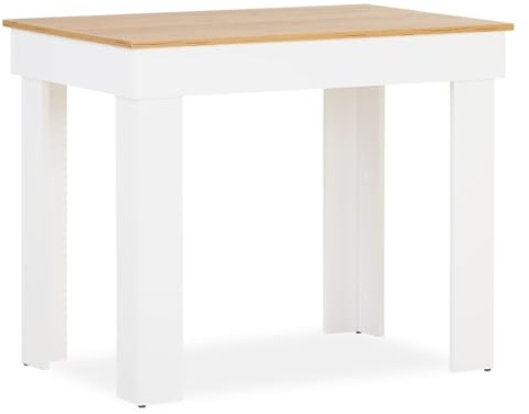 Homestyle4u Esstisch Küchentisch Weiß Holz 90x60 cm Eichenholzoptik massiv Wohnzimmertisch 2 Personen | Artikel 2649