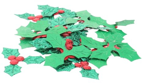 Ciieeo Hojas Verdes Navidad 300 Piezas Hojas De Artificiales Arreglos Navideños Apliques Navideños Hoja De Acebo Guirnalda De Frutos Rojos Acebo Falso Fiesta Chaqueta Fruta
