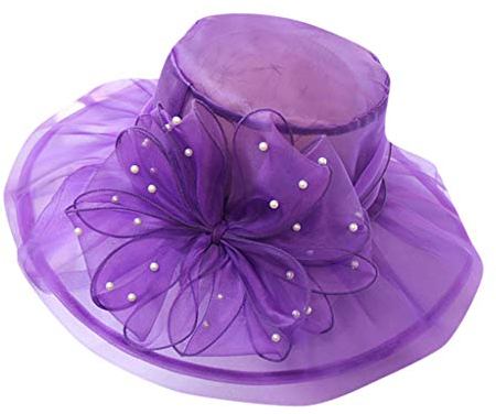 XIUH Damenhut Organza Hut Hochzeit Sonnenhut Blumen Strandhut Anlasshut Brauthut Strohhüte Sommerhut Damen Hut Damen Sommer Hut Hut Mit Schleier