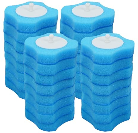FOGAWA 32 Disposable Toilet Brush Refills Toilet Brush Replacement Head Toilet Wand Disposable Refill Heads 3 Layer Sponge Refills for Bathroom