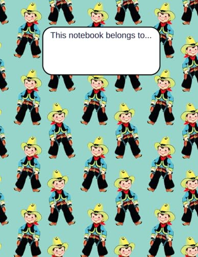 Vintage Cowboy Primary Lined Notebook: 100 pages primary lined handwriting paper