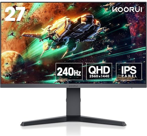 Koorui 27E3QK PC monitor 68.6 cm [27] 2560 x 1440 pixels Quad HD LED Black (Koorui 27E3QK 27' 240Hz QHD IPS Gaming Monitor)