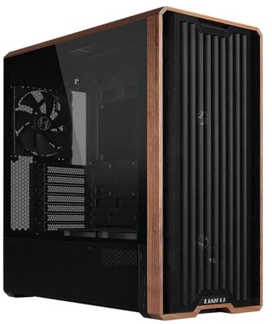 Lian Li LANCOOL 217 Genuine Walnut Wood Computer Case, Mid-Tower ATX PC Case with 5 Pre-Installed PWM Fans 2x170mm, 2x120mm & 1x140mm, Flexible PSU & Cable Installation - Black (LAN217X)