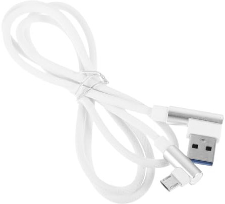 ETHZZLE 1m Micro Usb Cable Right Angle Braided Charging Cord for Phone White Fast Sync Cable Compatible
