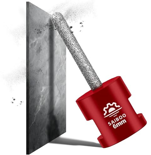 SAIBOO Fresa a Dita Diamantata 6mm Diamantatas Frese per Allargamento Sagomatura Rifilatura di Fori Esistenti in Piastrelle Porcellana Ceramica Marmo Granito Pietra (M14 Filettatura)