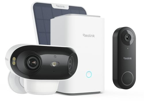 Reolink Bundle of Video Doorbell mit HomeHub Argus 4 Pro, 2K/4K WLAN Akku-Kameras, 1:1 Sicht, Nachtsicht, Dual-Band Wi-Fi 6, 180°-Weitwinkel, Personenerkennung, Solarpanel, ohne Monatsgebühr