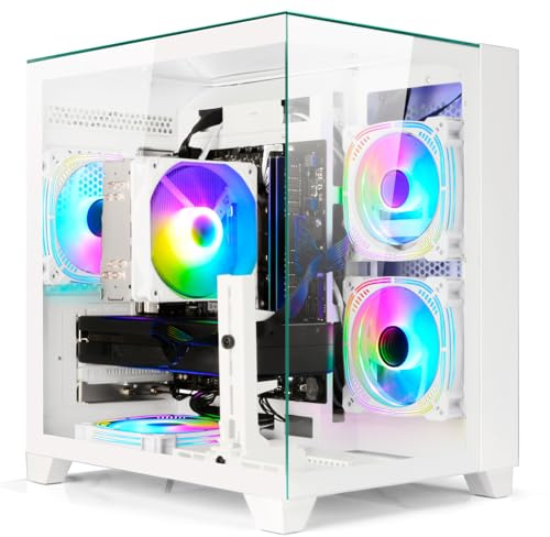 LXZ Prebuilt PC, Gaming Desktop Ryzen 7 8700F | 32GB DDR5 RAM | Ge Force RTX 5060 8GB | High-Performance Gaming & Design Computer, White Tower PC